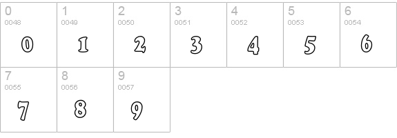 CooperBlackEF-BoldCondOutline numbers 0-9 preview