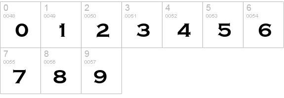 CopperplateEF-Bold numbers 0-9 preview