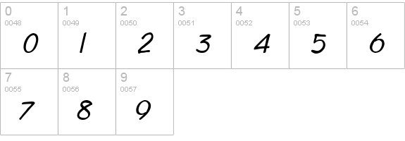 Copybook Italic numbers 0-9 preview