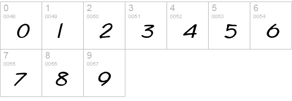 CopybookExtended Italic numbers 0-9 preview