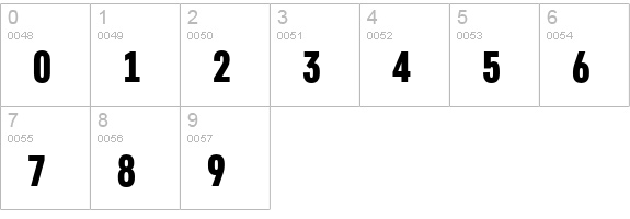 Core Sans D 77 Cn Black numbers 0-9 preview