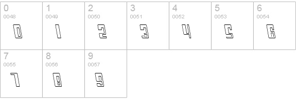 Cosmic Age Outline Italic numbers 0-9 preview