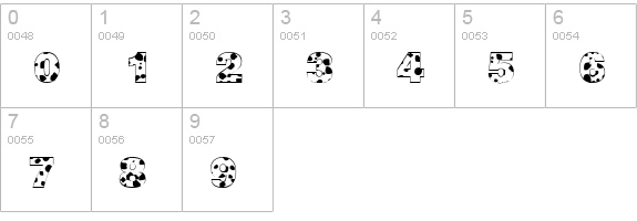 Cow-Spots Regular numbers 0-9 preview
