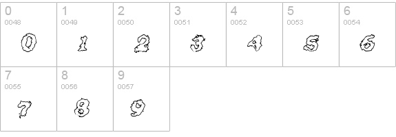 Crash Outline numbers 0-9 preview