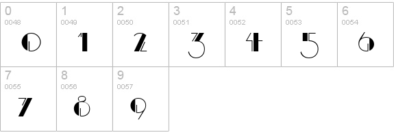 Cravat Display SSi numbers 0-9 preview