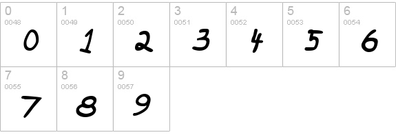 Crayon BlackSlanted numbers 0-9 preview