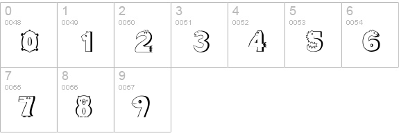 Crazy Creatures Normal numbers 0-9 preview