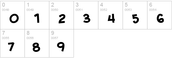 CreativeBlock BB Bold numbers 0-9 preview