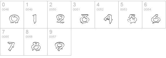 Creepy HollowExtended Normal numbers 0-9 preview