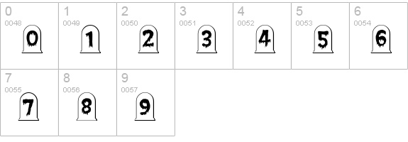 CreepyGraves numbers 0-9 preview