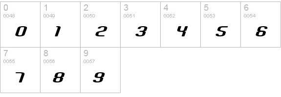 Criminal Italic numbers 0-9 preview
