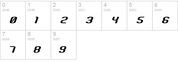 CriminalItalic numbers 0-9 preview