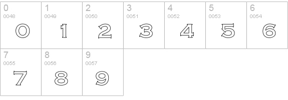 Cripse Hollow numbers 0-9 preview