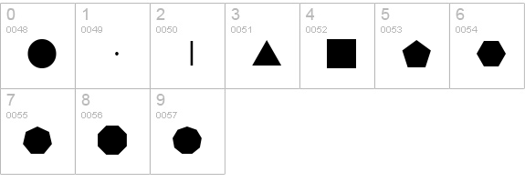 Crop Circle Dingbats numbers 0-9 preview