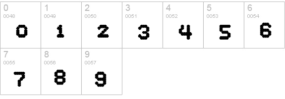 Crossover Black numbers 0-9 preview