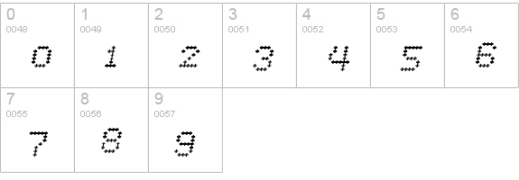 Crossover Oblique numbers 0-9 preview