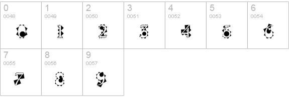 CrystalBalzac numbers 0-9 preview