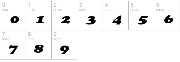 Cupid-Extended Italic numbers 0-9 preview