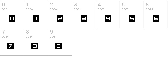 Curved Square numbers 0-9 preview