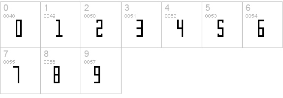 Curveless numbers 0-9 preview