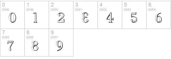 Cyberia Shadow numbers 0-9 preview