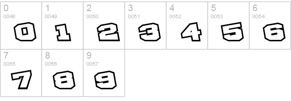 D3 Egoistism outline extra numbers 0-9 preview