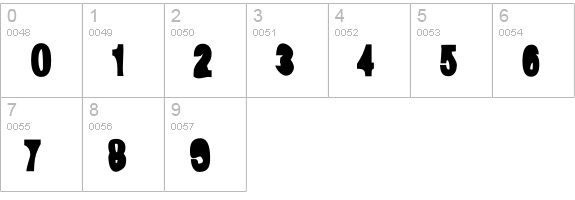 D44Caps-Bold numbers 0-9 preview