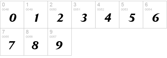 Daily News Bold Italic numbers 0-9 preview