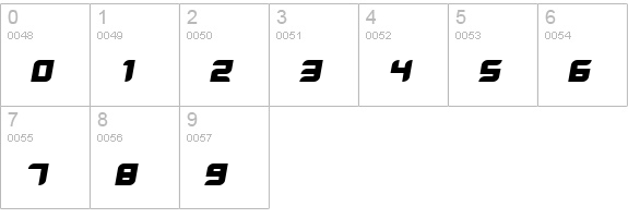 Dalila Bold Oblique numbers 0-9 preview