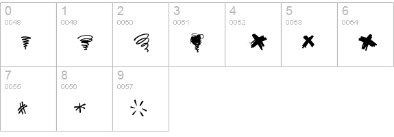 DamnedDingbatsEF-Regular numbers 0-9 preview