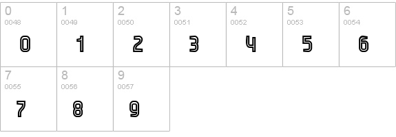 Danoutline numbers 0-9 preview