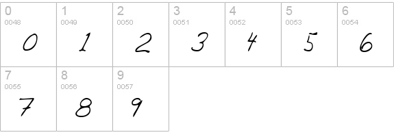 DarbysHand Regular numbers 0-9 preview