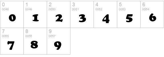 Darken Holpa numbers 0-9 preview