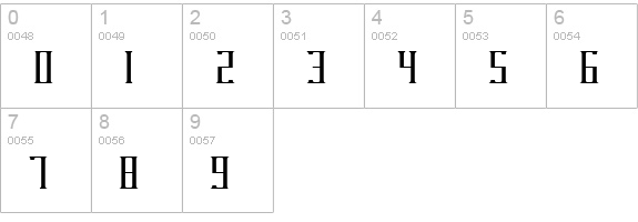 DarkWind Condensed numbers 0-9 preview