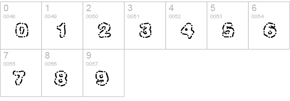 Dash Dot (BRK) numbers 0-9 preview