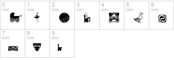 DavysDingbats2 numbers 0-9 preview