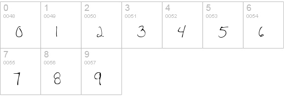 DebbiesHand Regular numbers 0-9 preview