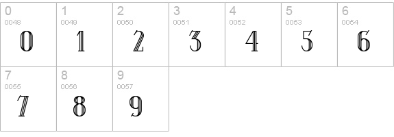 DebonairInline numbers 0-9 preview