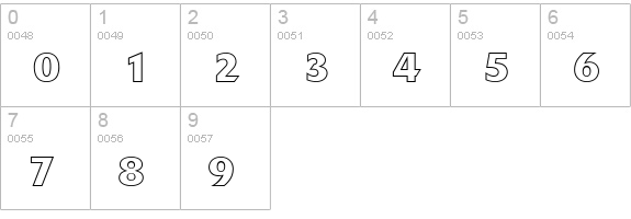 Delta Jaeger (R) Outline numbers 0-9 preview