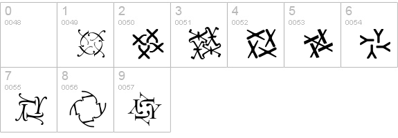 DementiaB Regular numbers 0-9 preview
