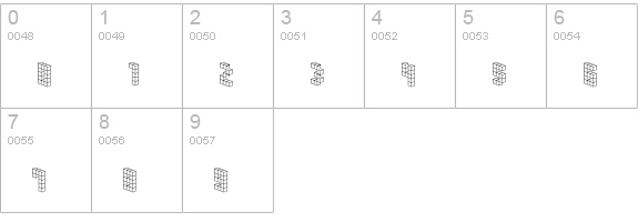 DemonCubicBlockFont numbers 0-9 preview