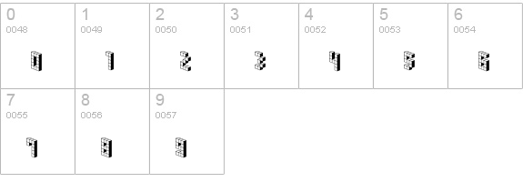 DemonCubicBlockFont Shade numbers 0-9 preview
