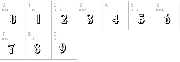 DenverShadow-Xbold-Regular numbers 0-9 preview