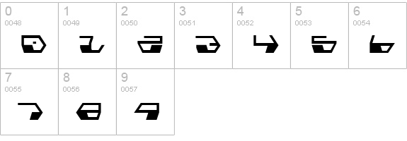 Deranian numbers 0-9 preview