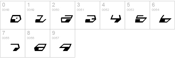 Deranian Italic numbers 0-9 preview