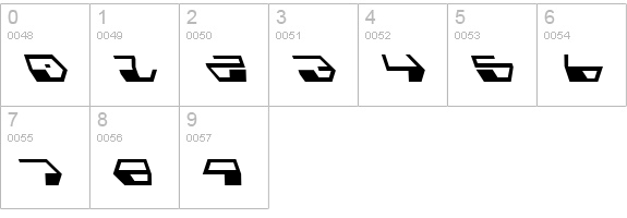 Deranian Leftalic numbers 0-9 preview
