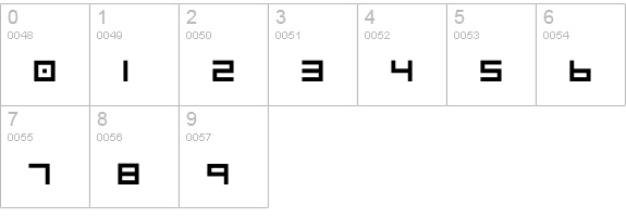 DeStijl-Regular numbers 0-9 preview