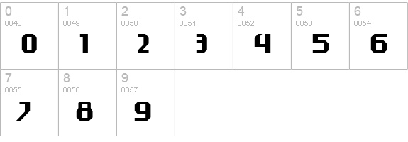 DexGothicSolD numbers 0-9 preview