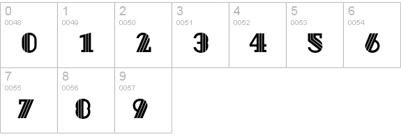 Dextor D numbers 0-9 preview