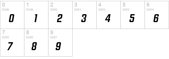 DiamanteEF-MediumItalic numbers 0-9 preview